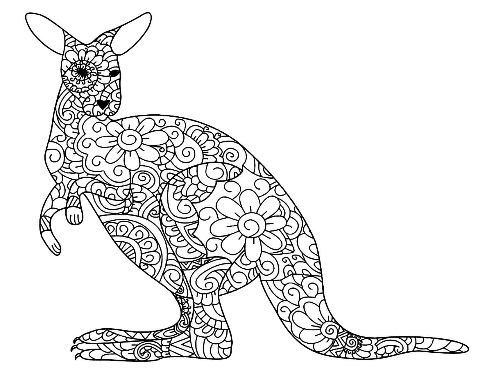 Dibujo de El Canguro Es para Adultos para Colorear
