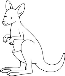 Dibujo de Madre Normal y Canguro Beb para Colorear