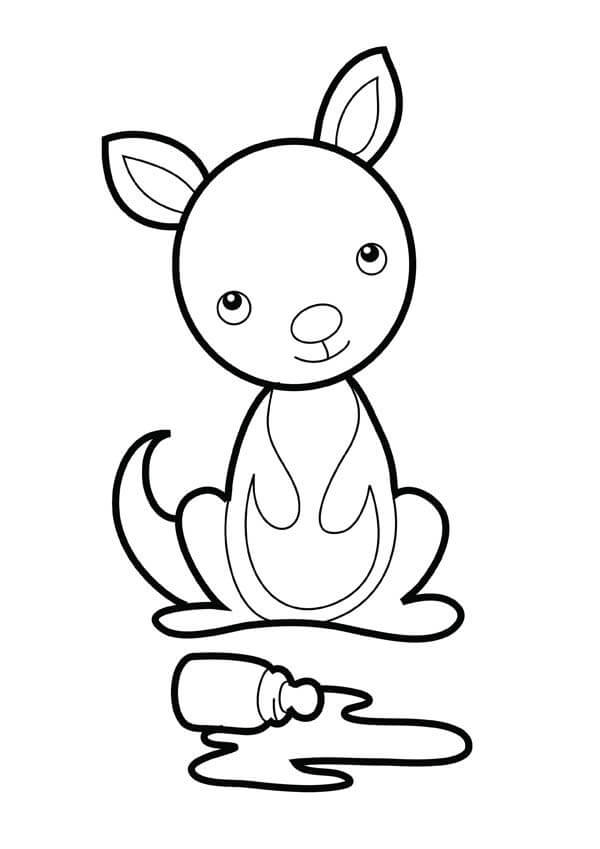 Dibujo de Pequeo Canguro para Colorear