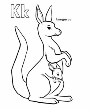 Dibujo de Salto de Canguro para Colorear