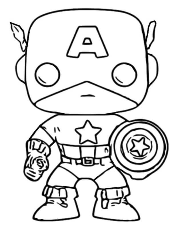 Dibujo de Captain América Funko Pops para Colorear