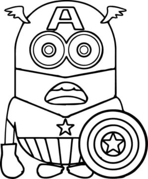 Dibujo de Minion Captain América para Colorear
