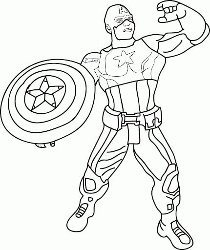 Dibujo de Adorable capitán América para Colorear