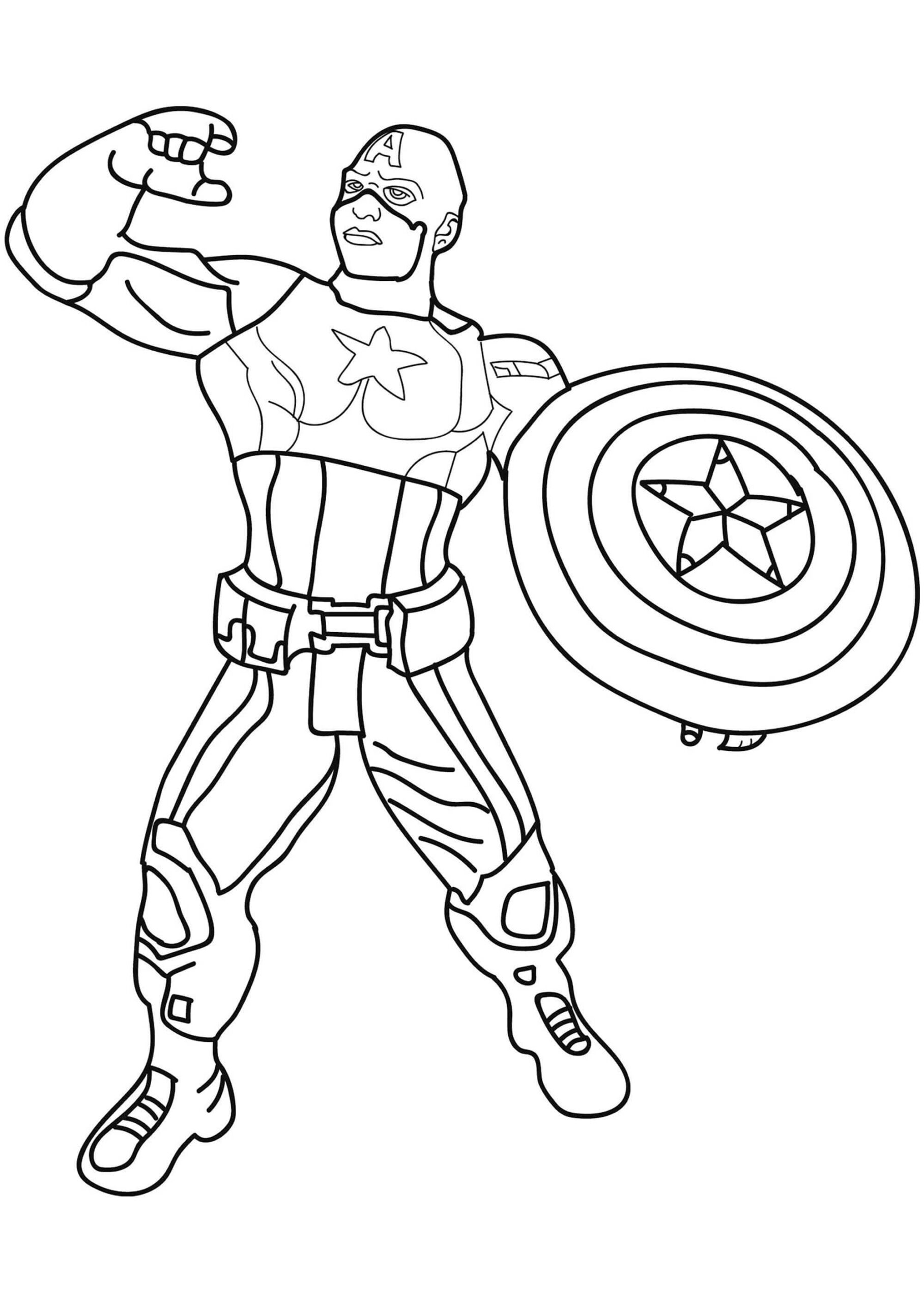 Dibujo de Asombroso capitán América para Colorear