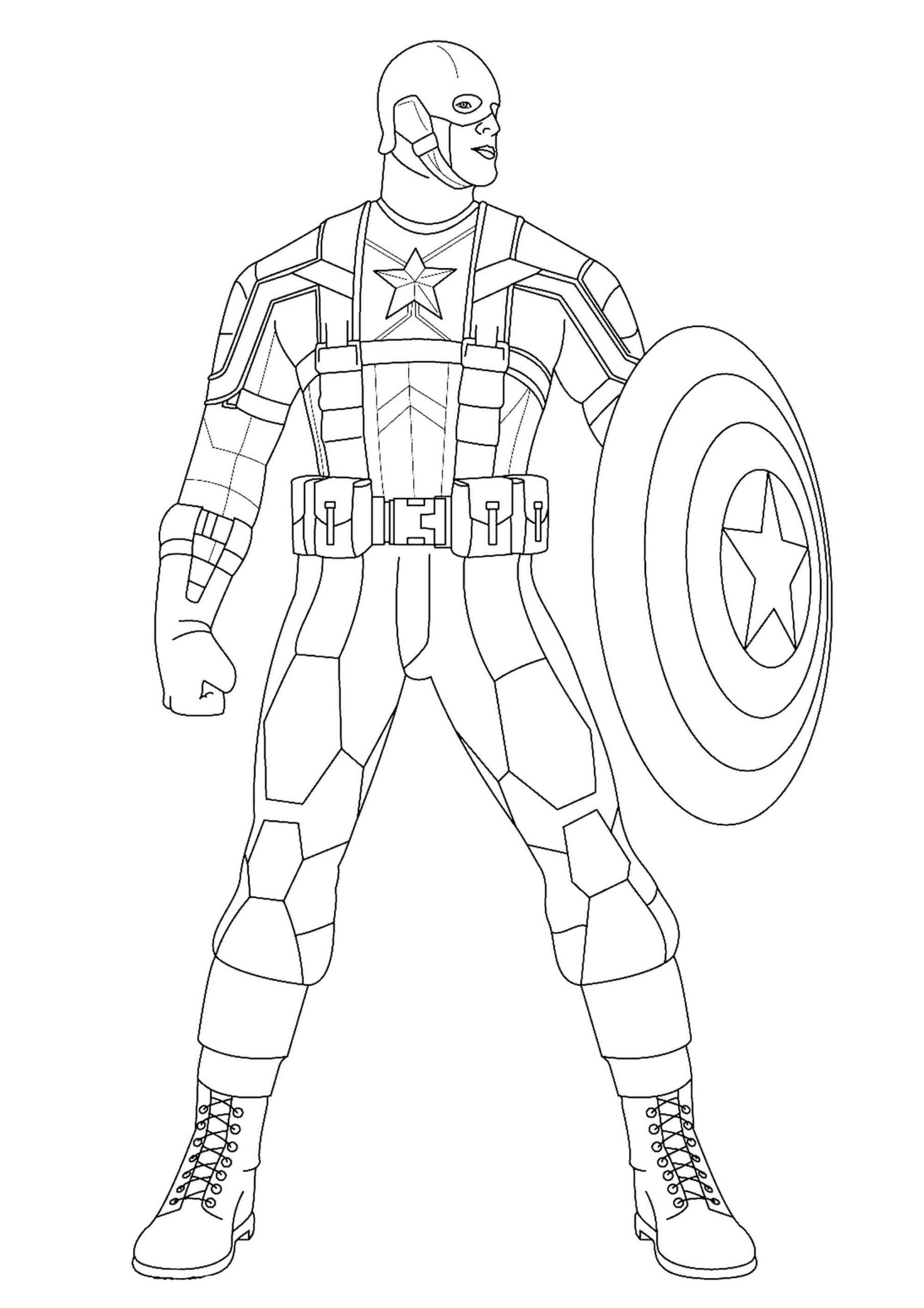 Dibujo de Capitán América básico para Colorear