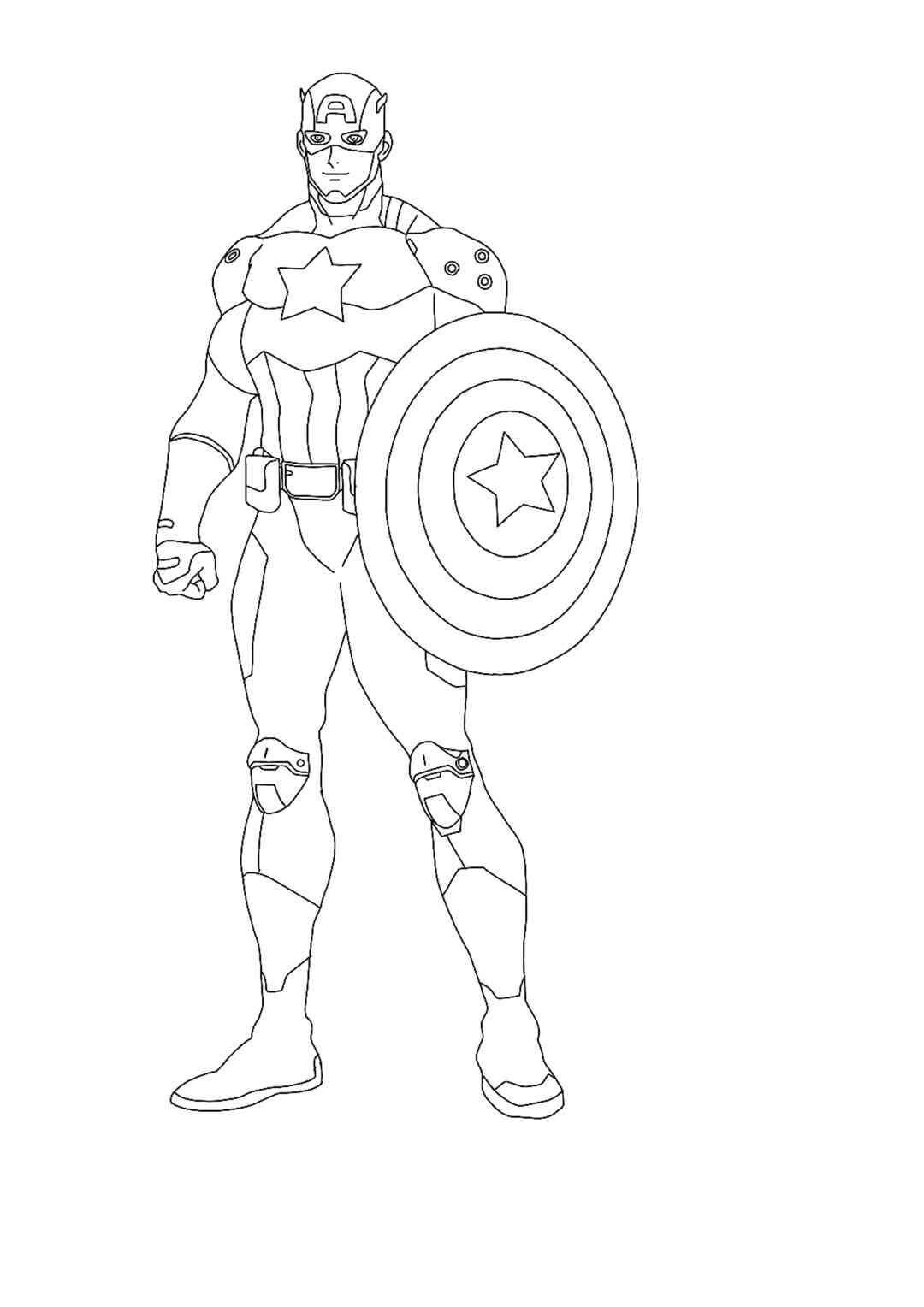 Dibujo de Capitán América de Pie para Colorear