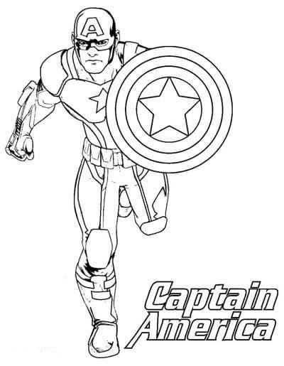 Dibujo de Captain América Corriendo para Colorear