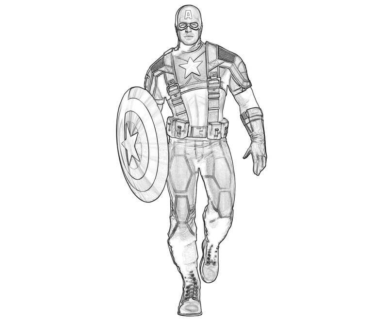 Dibujo de Dibujar al capitán América Caminando para Colorear
