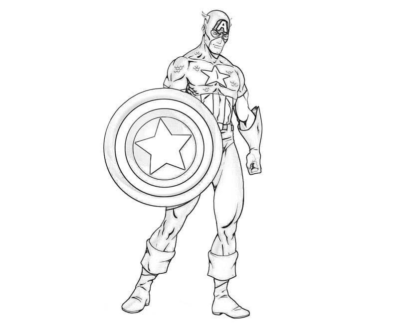 Dibujo de Capitán América Dibujos Animados para Colorear