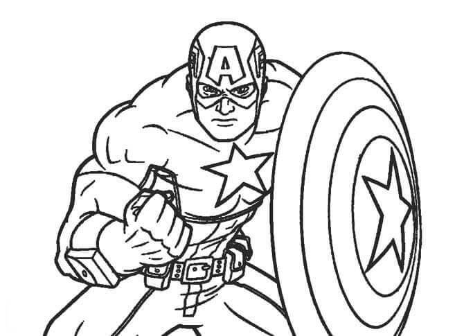 Dibujo de Capitán América para Colorear