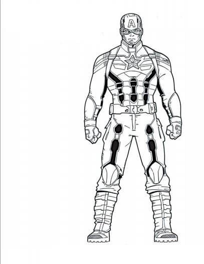 Dibujo de Gran Captain América para Colorear