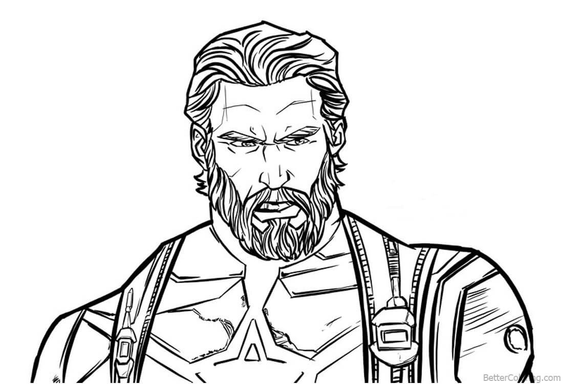 Dibujo de Impresionante capitán América para Colorear