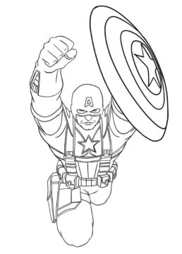 Dibujo de Salto capitán América para Colorear
