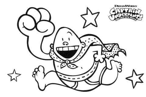 Dibujo de Captain Underpants With Stars para Colorear