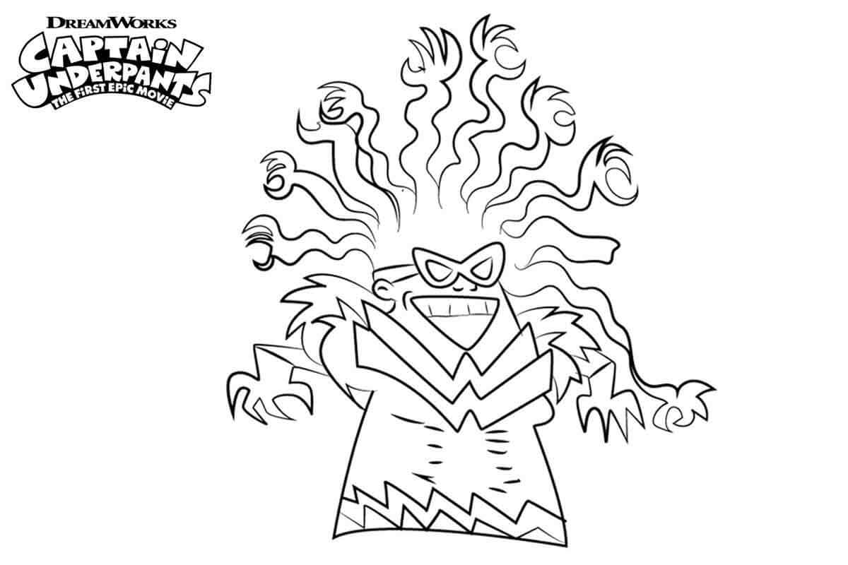 Dibujo de Impresionante Tara Ribble las Aventuras del Capitn Calzoncillos para Colorear