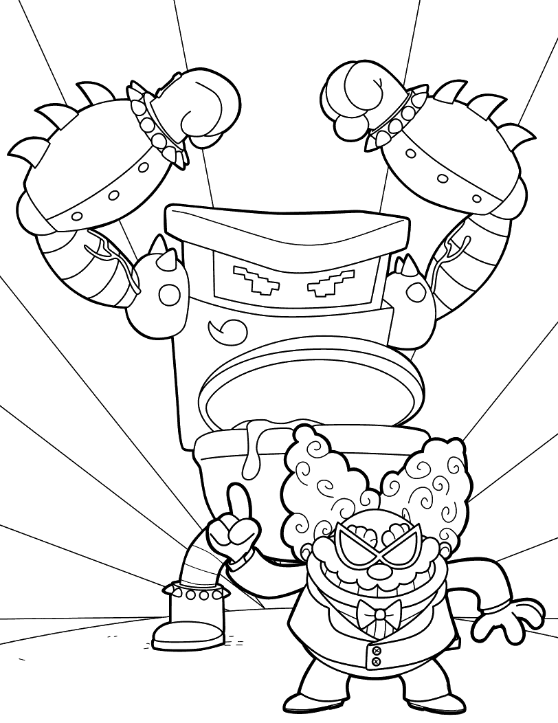 Dibujo de El Inodoro Turbo y los Poopypants para Colorear