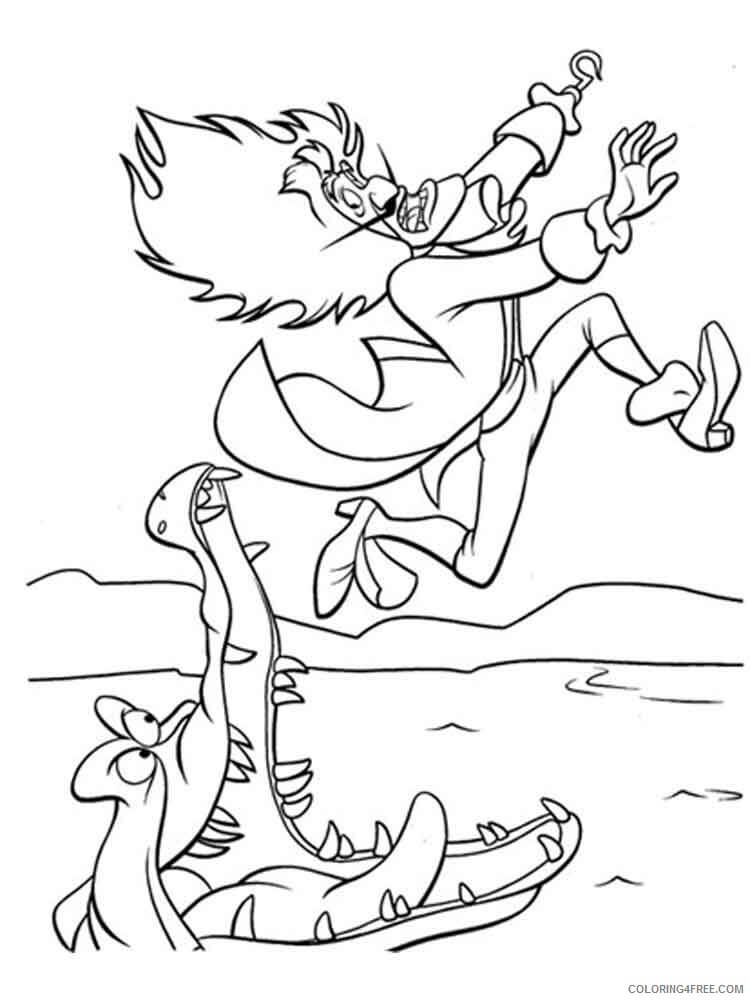 Dibujo de Ataque de Cocodrilo Capitn Garfio para Colorear