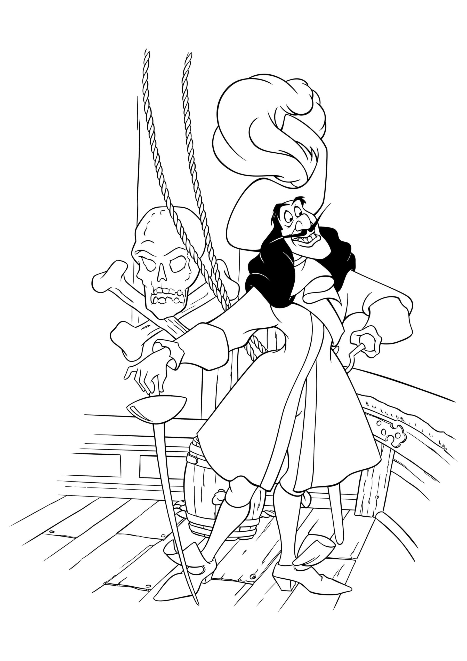 Dibujo de Capitn Garfio Divertido Scaled para Colorear