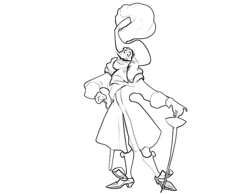 Dibujo de Capitn Garfio Tan Feliz para Colorear