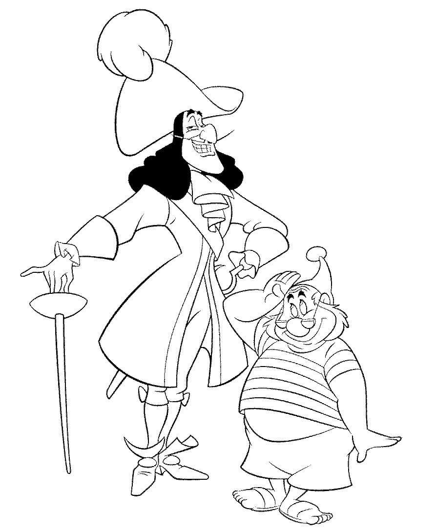 Dibujo de Capitn Garfio y Smee para Colorear