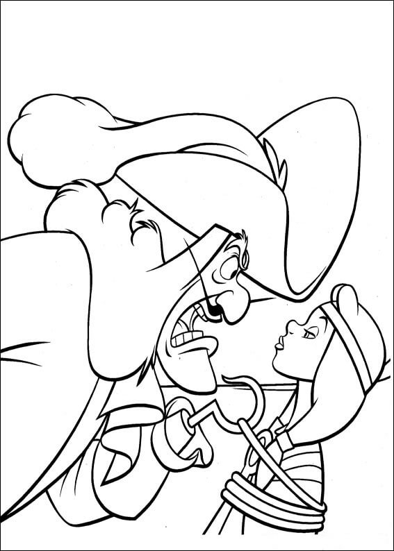 Dibujo de Capitn Garfio y Wendy para Colorear