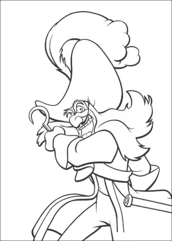 Dibujo de Capitn Hook Enojado para Colorear
