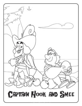 Dibujo de Capitn Hook y Smee Divertido para Colorear