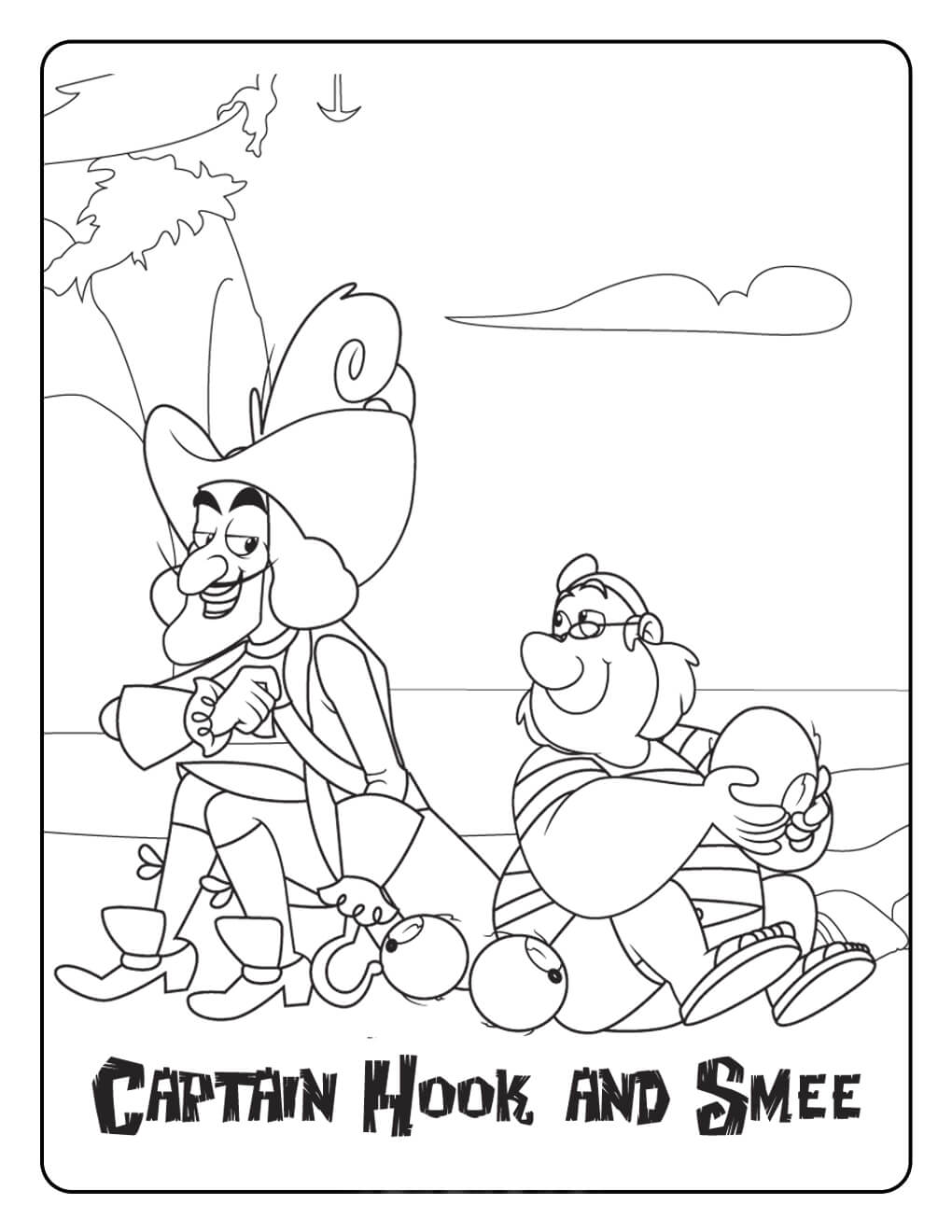 Dibujo de Capitn Hook y Smee Divertido para Colorear