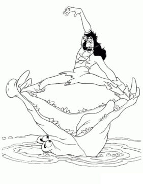 Dibujo de Impresionante Capitn Hook Divertido para Colorear