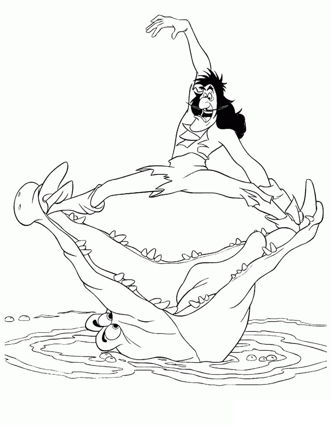 Dibujo de Impresionante Capitn Hook Divertido para Colorear