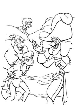 Dibujo de Peter Pan Fue Capturado por el Capitn Hook para Colorear