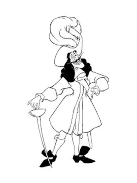 Dibujo de Sencillo Capitn Hook para Colorear