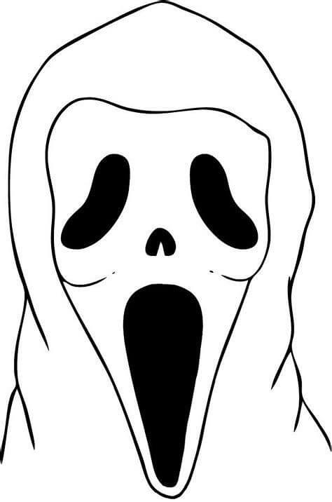 Dibujo de Bonita Cara de Fantasma para Colorear