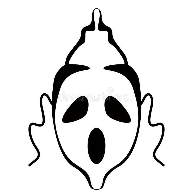 Dibujo de Cara de Fantasma Imprimible para Colorear