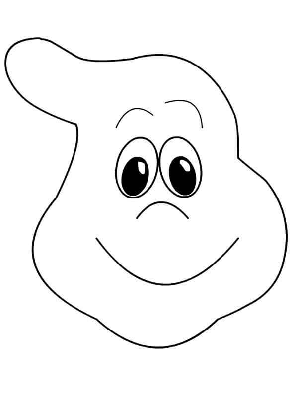 Dibujo de Cara Fantasma Sonriendo para Colorear