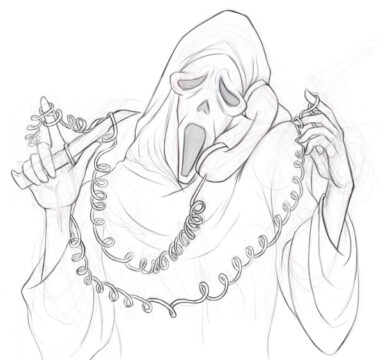 Dibujo de Cara de Fantasma para Colorear