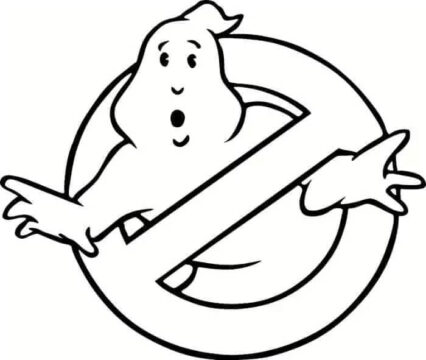 Dibujo de Símbolo de Cara de Fantasma para Colorear