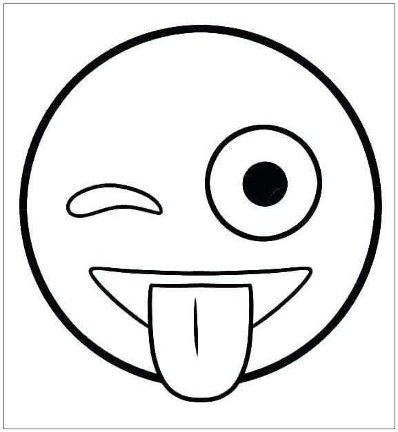 Dibujo de Cara Sonriente Divertida para Colorear