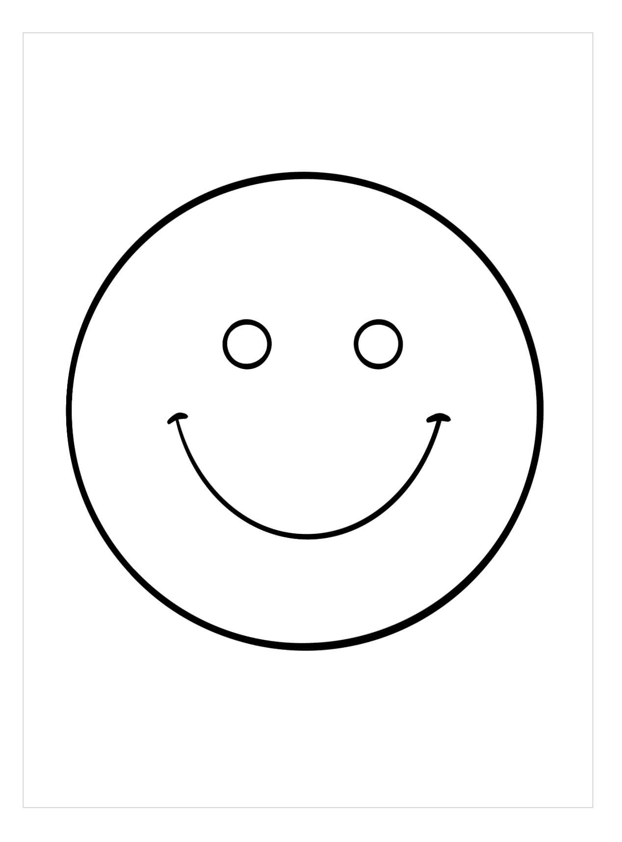 Dibujo de Cara Sonriente Normal para Colorear