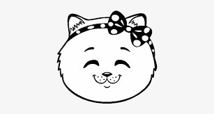 Dibujo de Cara Sonriente de Gato para Colorear
