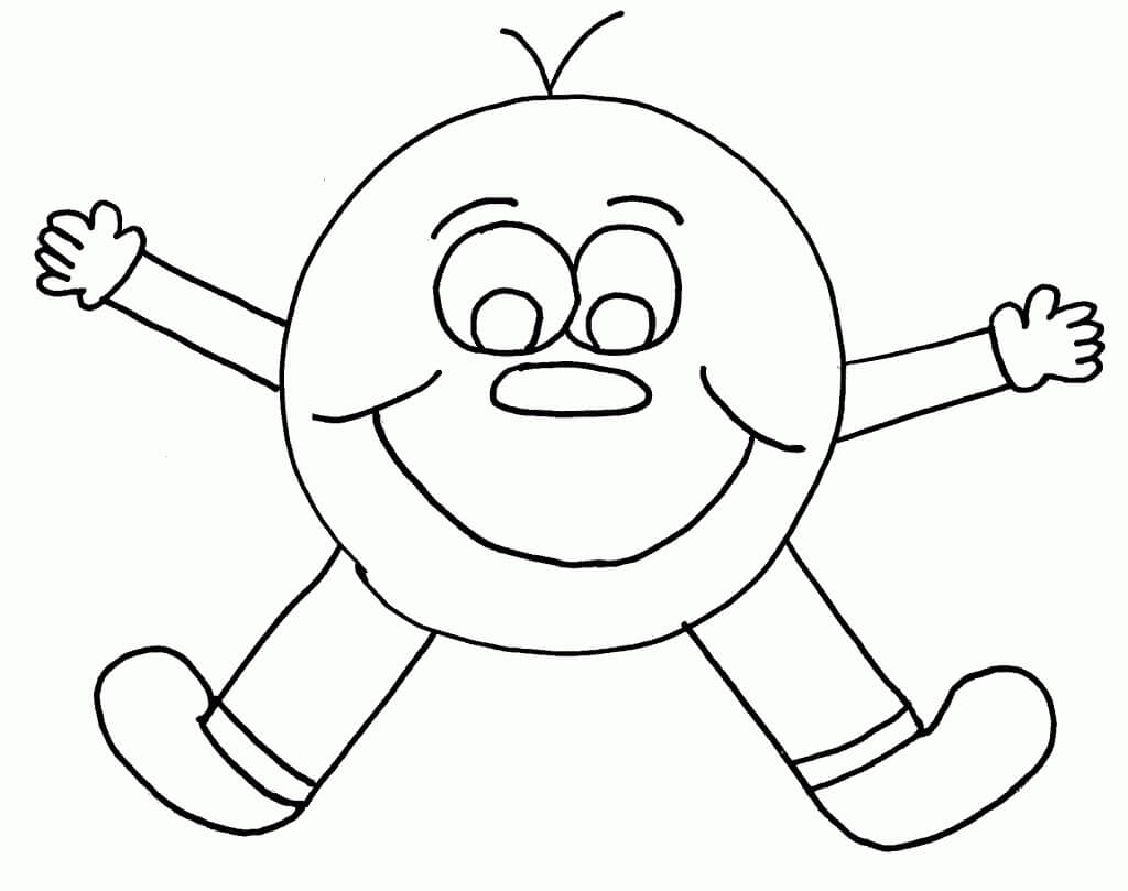 Dibujo de Carita Sonriente de Dibujos Animados Agradable para Colorear