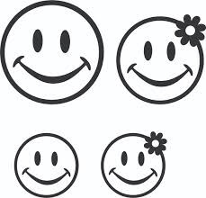 Dibujo de Cuatro Caras Sonrientes para Colorear