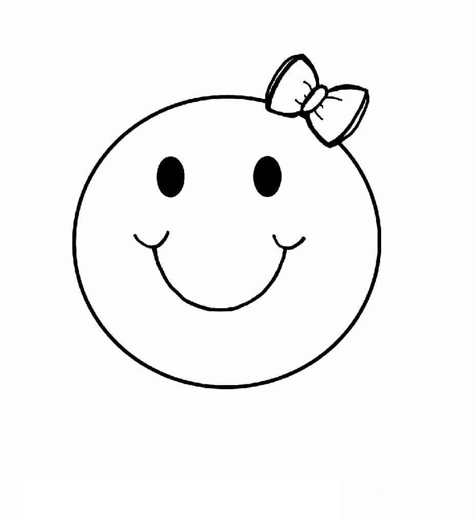 Dibujo de Linda Cara Sonriente para Colorear