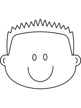 Dibujo de Nio Cara Sonriente para Colorear