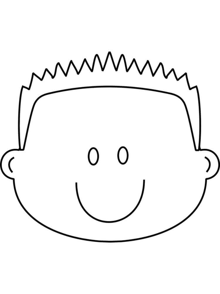Dibujo de Nio Cara Sonriente para Colorear