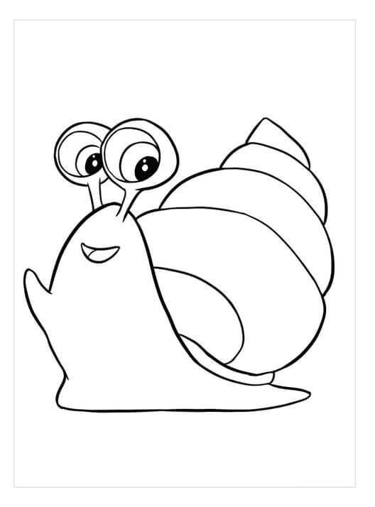 Dibujo de Caracol Divertido Lindo para Colorear