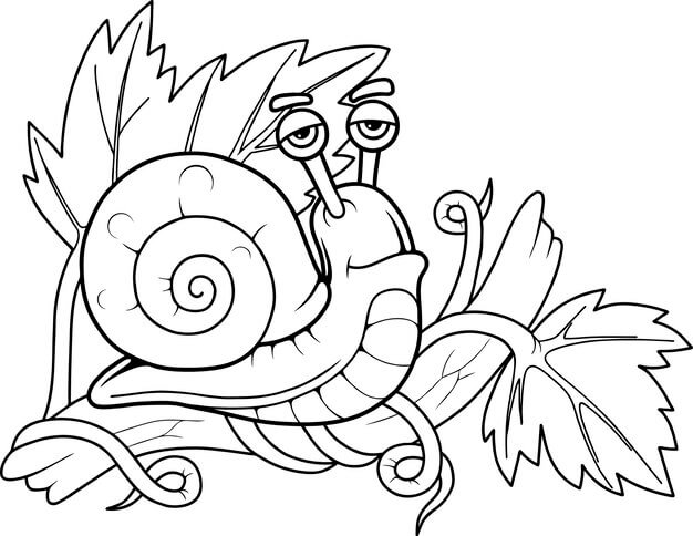 Dibujo de Caracol Gracioso para Colorear