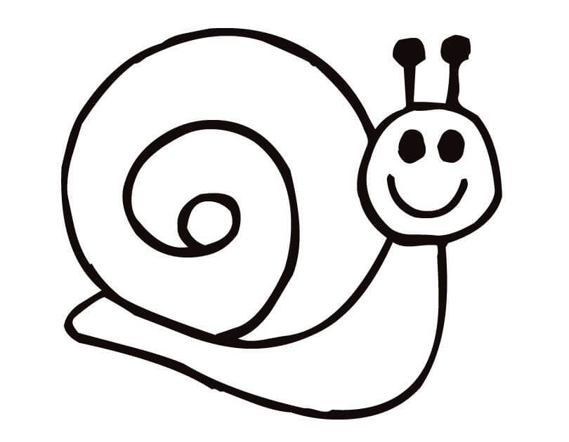 Dibujo de Caracol Sonriente para Colorear