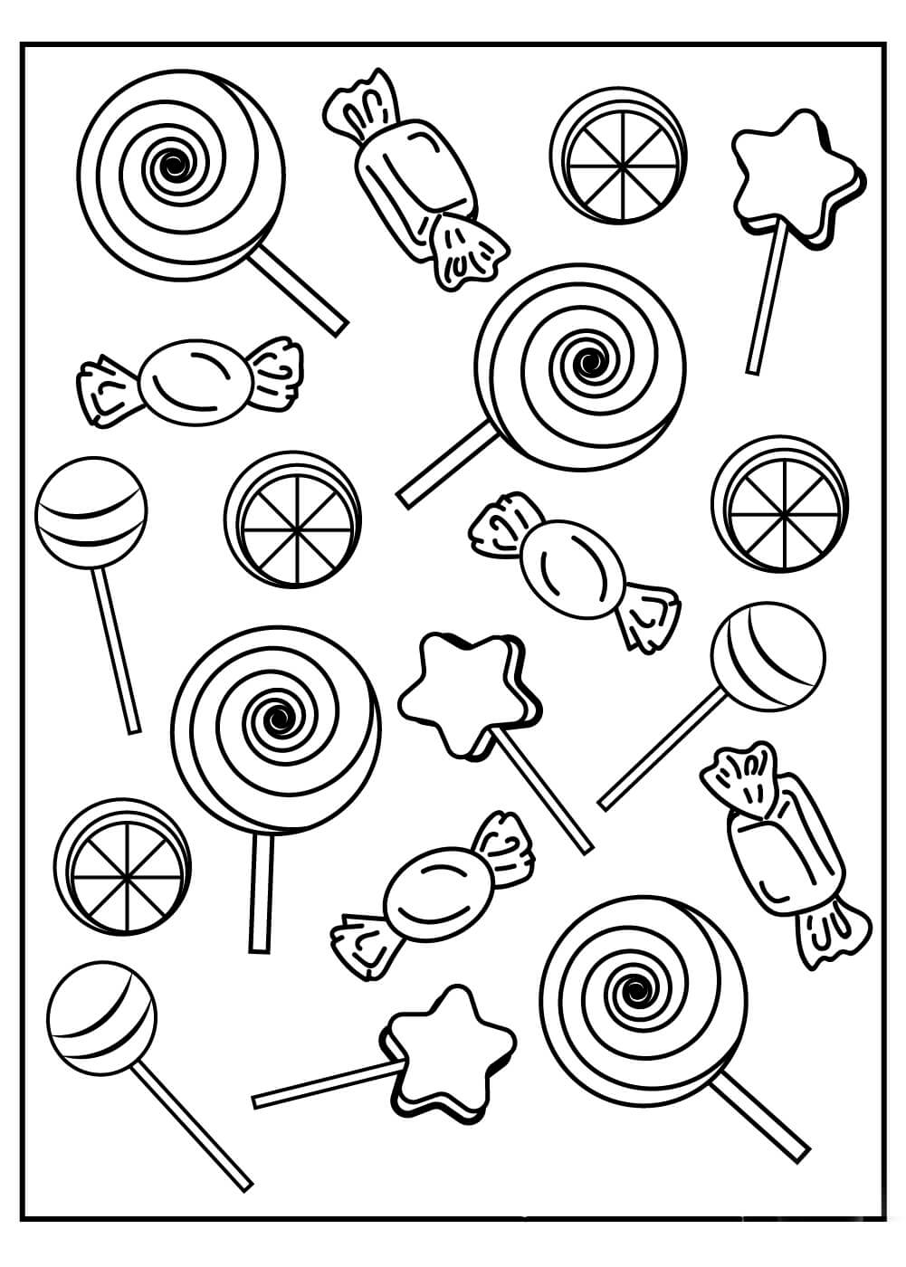 Dibujo de Caramelo Bsico para Colorear