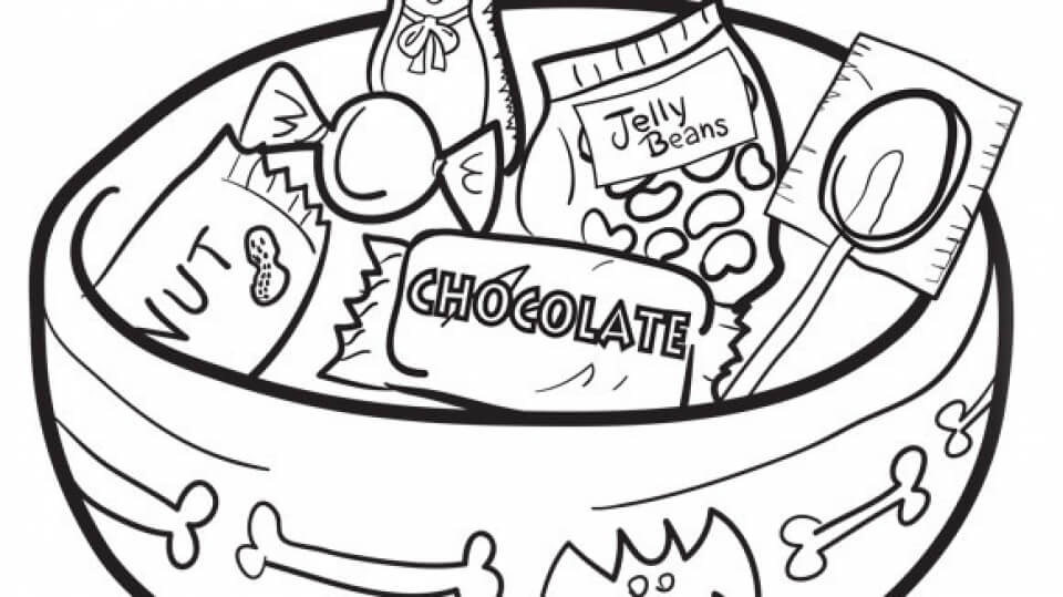 Dibujo de Caramelo Imprimible para Colorear